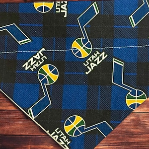 Utah Jazz NBA Over The Collar Dog Bandana/Gifts/ Dog Clothes/NBA Collection
