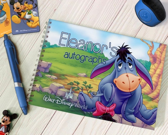 Personalised Eeyore Autograph Book Disneyland / Disney World 