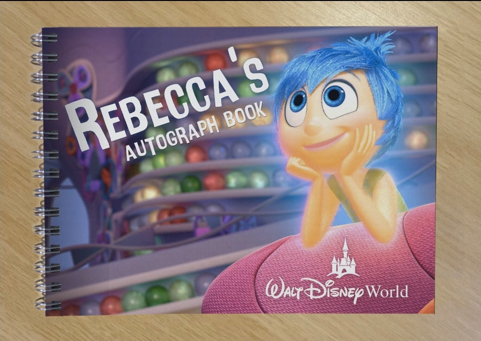 Personalised Inside Out joy / Anger Autograph Book Disneyland / Disney  World 