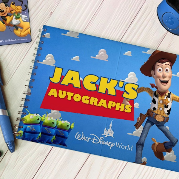 Personalised Toy Story (Woody / Jessie) Autograph Book - Disneyland / Disney World