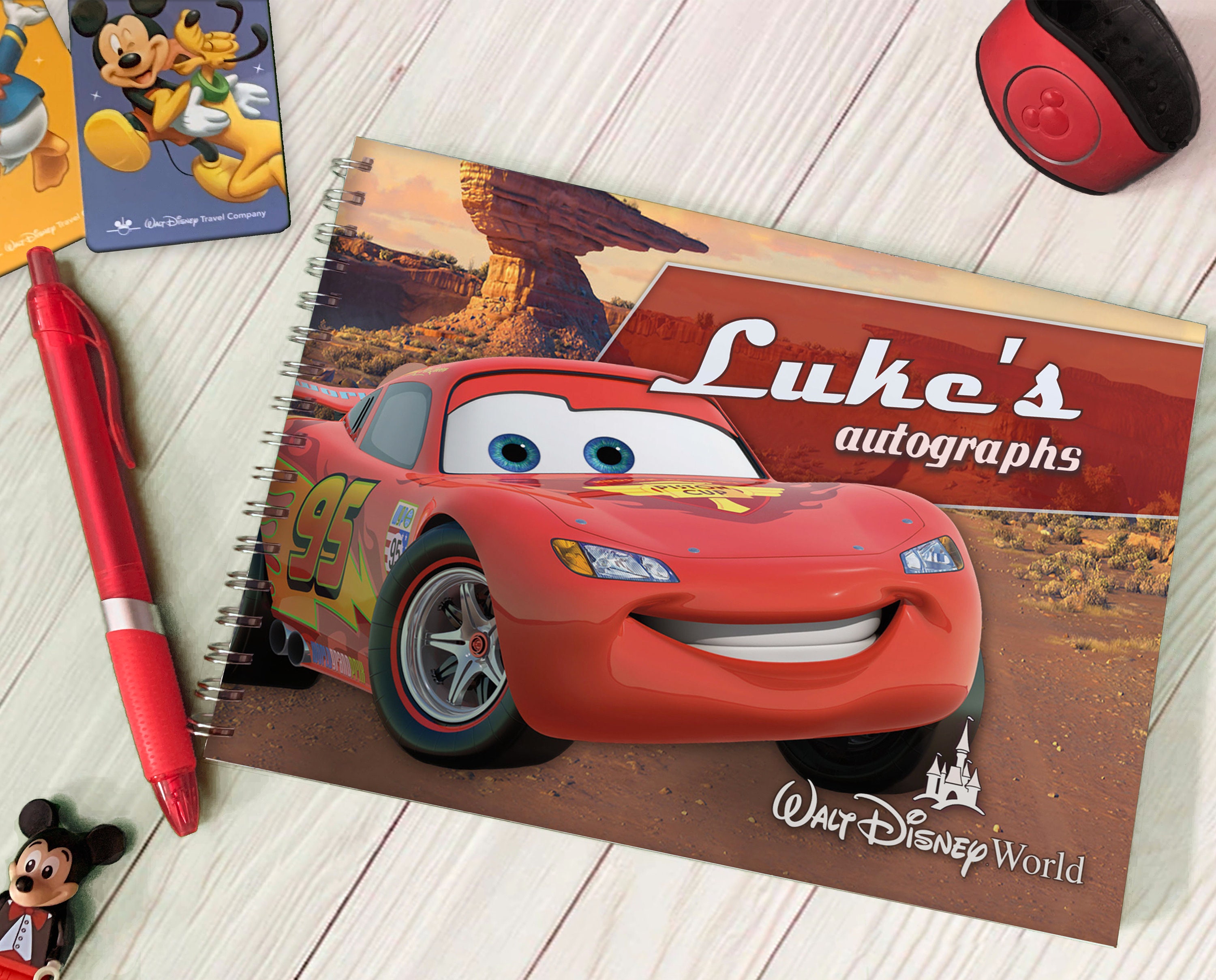 Personalizowane Auta Lightning McQueen Książka z autografami - Disneyland / Disney World