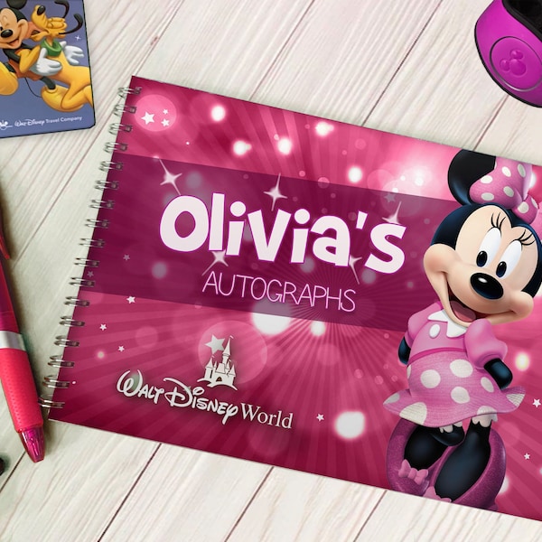 Personalised Minnie Mouse Autograph Book - Disneyland / Disney World