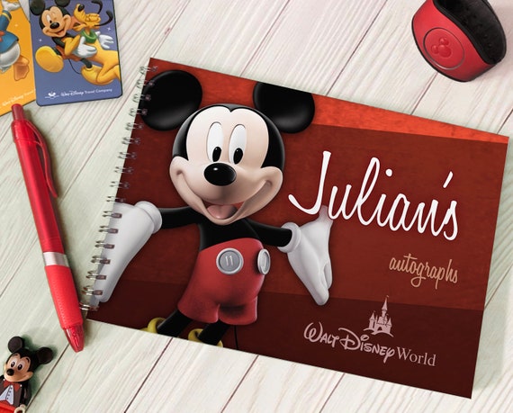 Libro de autógrafos personalizado de Mickey Mouse Disneyland / Disney World  -  España