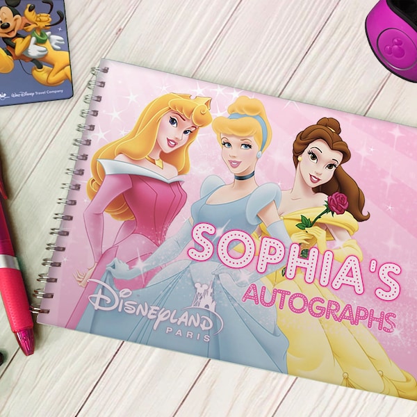 Personalised Disney Princesses Autograph Book - Disneyland / Disney World