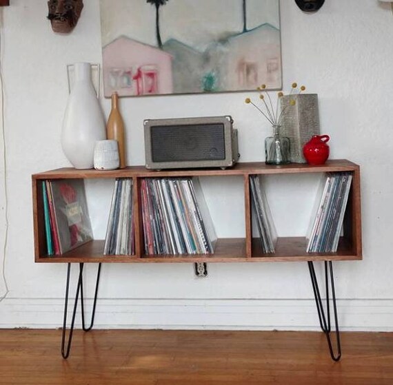 Mid Century Vintage Record Cabinet Custom Maple Handmade Etsy
