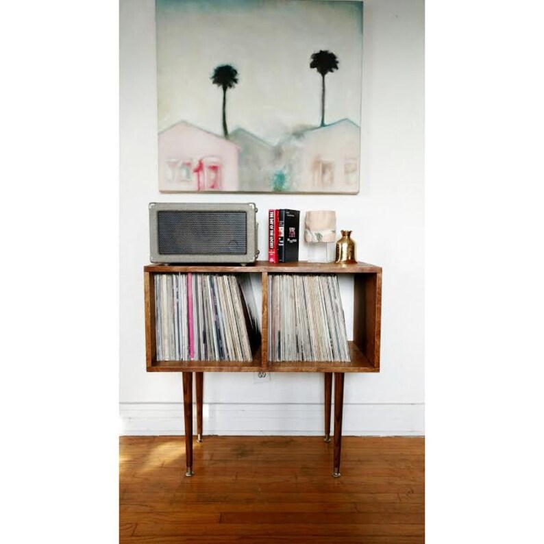 Petite Mid Century Vintage Record Cabinet Custom Maple Etsy
