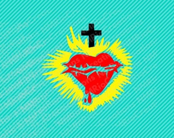 Sacred Heart Svg Etsy