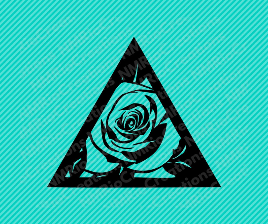 Triangle Rose Silhouette Svg File, Triangle Rose Clip Art, Triangle