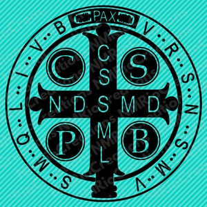 St. Benedict Medal Silhouette svg file, St. Benedict Clip art, St Benedict svg, INSTANT DOWNLOAD - svg, pdf, dxf, eps, png