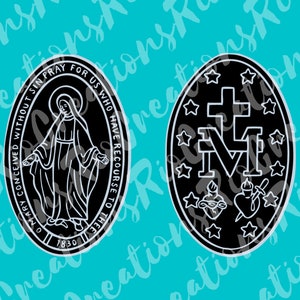 File svg della Medaglia Miracolosa, Medaglia Miracolosa svg, DOWNLOAD IMMEDIATO - svg, pdf, gsp, jpg, png