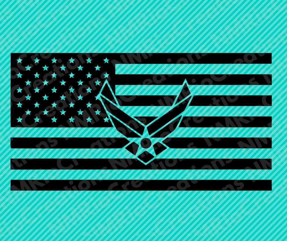 Air Force Flag Logo Silhouette Svg File, Air Force Flag Clip Art, Air ...