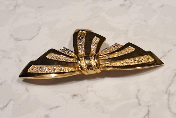 Vintage Signed Tortolani Statement Bow Brooch. - image 9