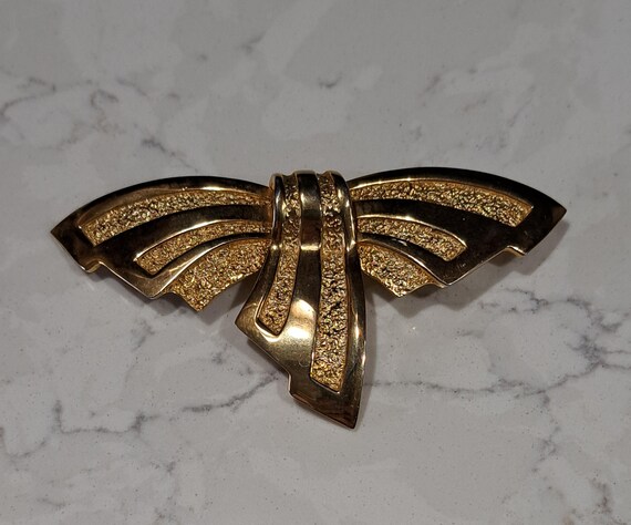 Vintage Signed Tortolani Statement Bow Brooch. - image 3