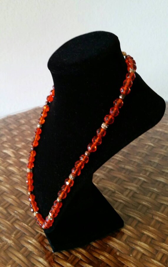 Czech Glass, Bohemian Aged 8/0 Round Seed Beads, 10 Grams, Etched Orange/Black Stripes and Amber