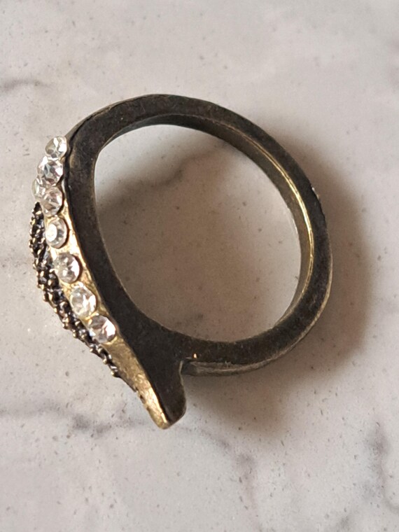 Vintage Solid Brass Feather Ring - image 8