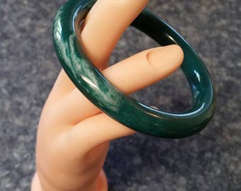 Vintage Lucite Marbled Faux Jade Bracelet