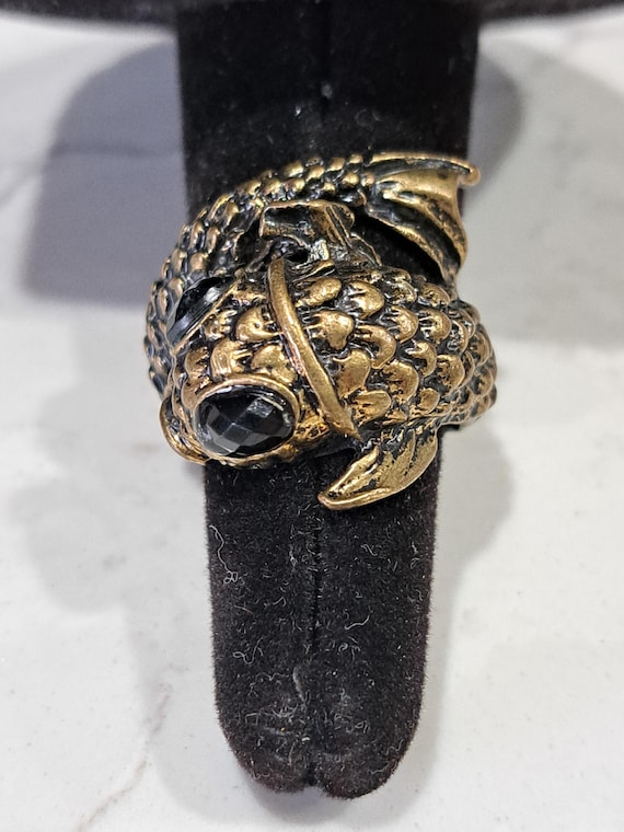 Vintage Koi Fish Statement Ring - image 9