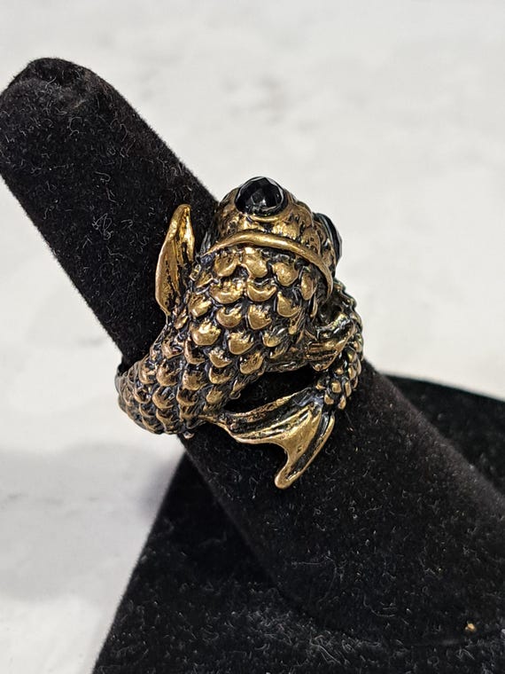 Vintage Koi Fish Statement Ring - image 7