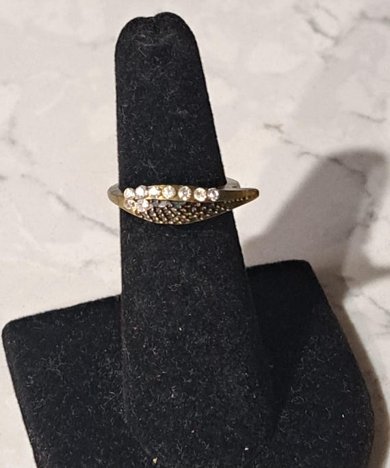 Vintage Solid Brass Feather Ring - image 10