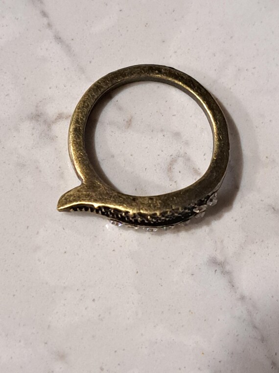 Vintage Solid Brass Feather Ring - image 5