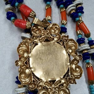 Vintage RARE Miriam Haskell Lawrence Vrba Egyptian Revival Scarab Necklace and Earring Set image 8