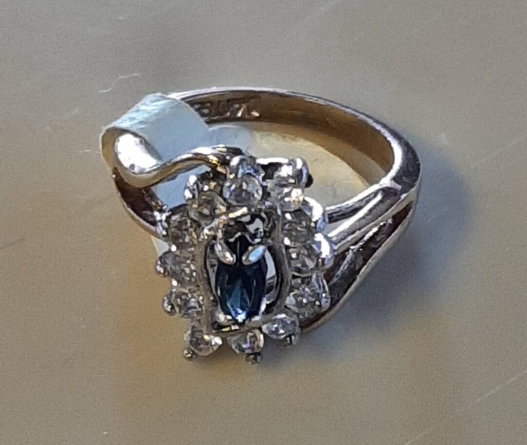 Vintage Estate New Condition 14 K. Gold Electroplated Sapphire Zirconia ...