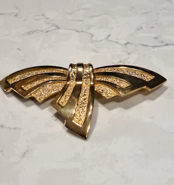 Vintage Signed Tortolani Statement Bow Brooch. - image 5