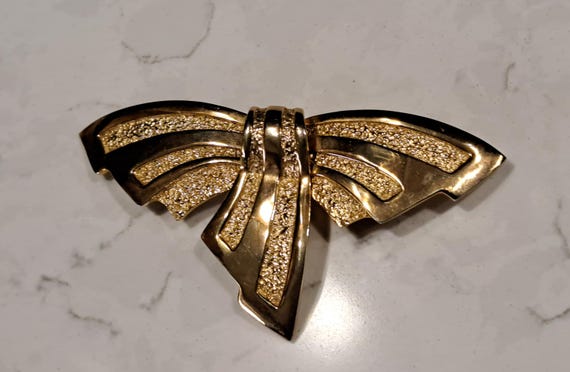 Vintage Signed Tortolani Statement Bow Brooch. - image 1