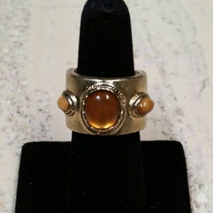 Vintage Signed Nina Ricci Etruscan Revival Statement Ring