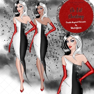 Devil Darling Clipart, clipart disegnato a mano, clipart buono e cattivo, clipart cattivo,