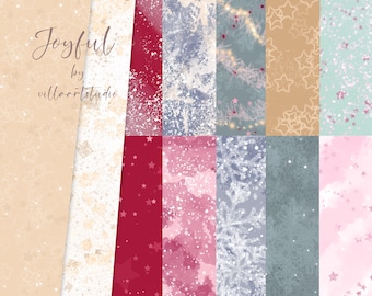 Gioioso pacchetto di carta, pacchetto di carta carte invernali, modelli di carta designer pacchetto di carte di Natale, carte da giorno innevate motivi superficiali glitter