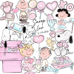 Clipart carino Luv Clipart di San Valentino, Amore dei cuccioli, Sii mio Illustrazione di San Valentino per bambini Cuori Biscotti, esigenze del pianificatore, arte digitale