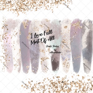 I love Fall Most Of All brush strokes Autumn brush stroke brush stamps watercolor brush stamp Planner girl PNG FILE fall vibes date covers
