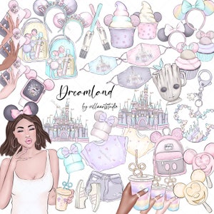 Dreamland Clipart magic castle themed park Clipart amusement park hand drawn Planner boss babe planner girl planner goodies planner need