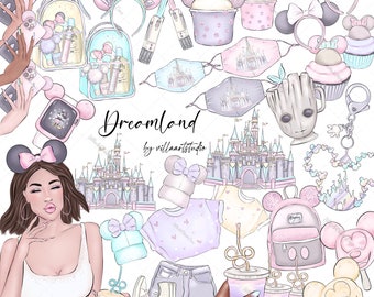 Dreamland Clipart magic castle themed park Clipart amusement park hand drawn Planner boss babe planner girl planner goodies planner need