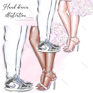 Dibujado a mano Chica de moda Clipart Planner Arte Digital Logo Clipart Lindo París ilustración arte dibujado a mano