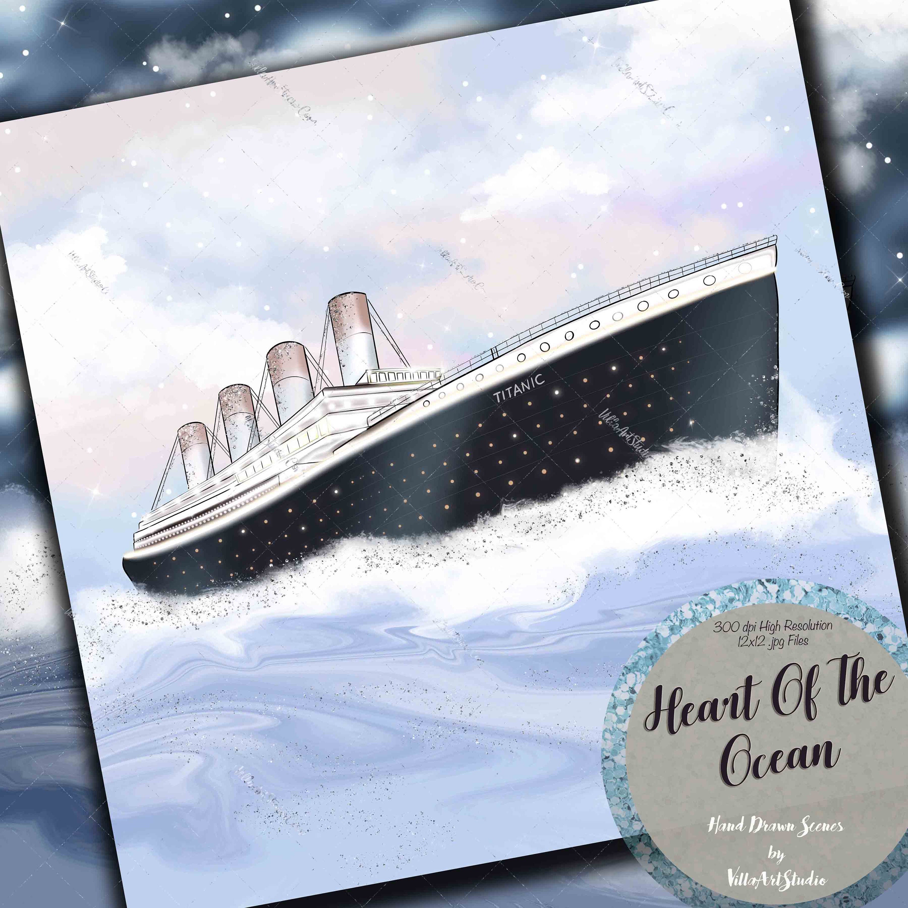 Heart of the Ocean Hand Drawn Scenes Titanic Valentines Etsy