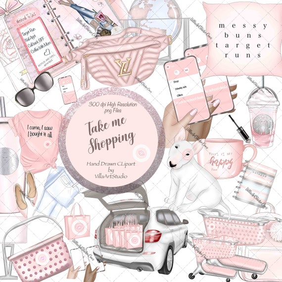Take Me Shopping Hand Drawn Clipart My Happy Place Shopping