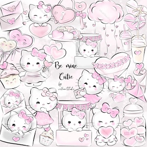 Be mine Cutie Valentijnsdag Clipart, hallo Cutie hou van je Be mine Valentines Baby illustratie Harten Cookies, planner behoeften