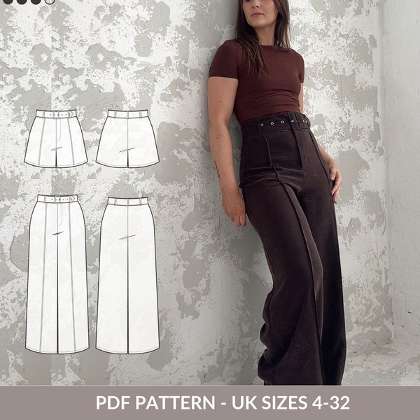 Wide Leg Pants Pattern - Etsy