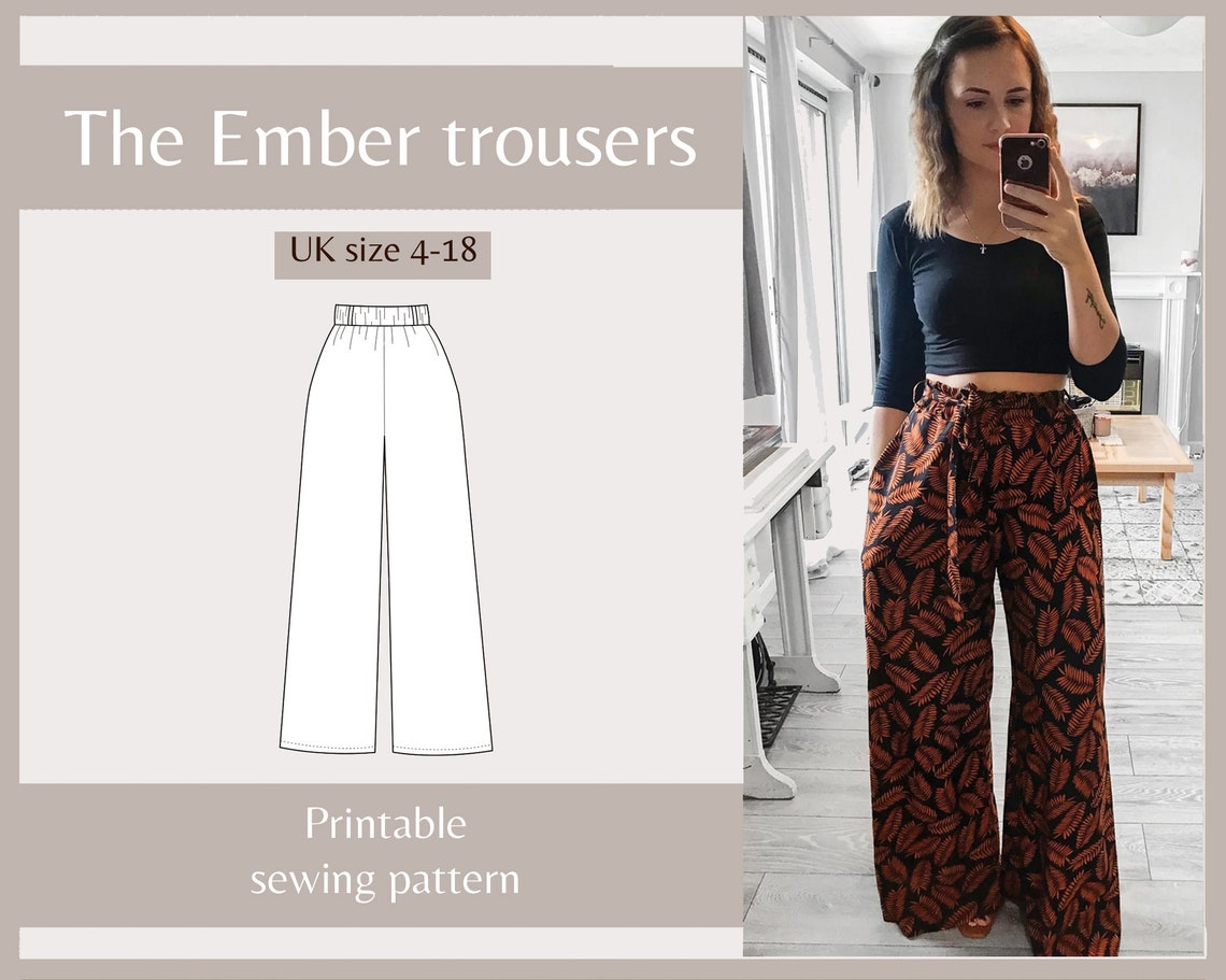 Wide Leg Trousers Sewing Pattern NH Patterns Ember Trousers - Etsy