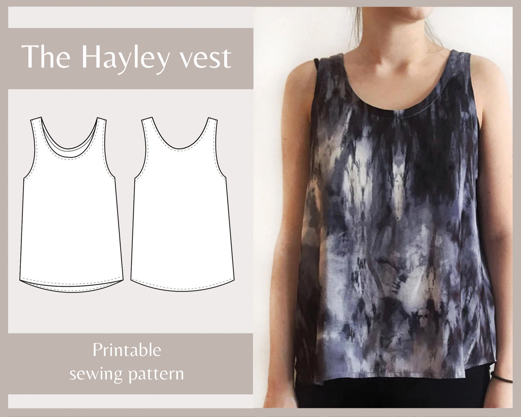 Womens Basic Loose Fit Woven Vest / Tank Top Hayley Vest - Etsy