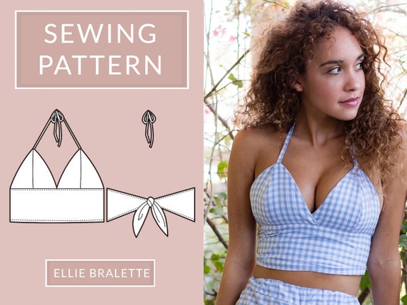 Halter neck bralette crop top sewing pattern NH - Etsy 日本