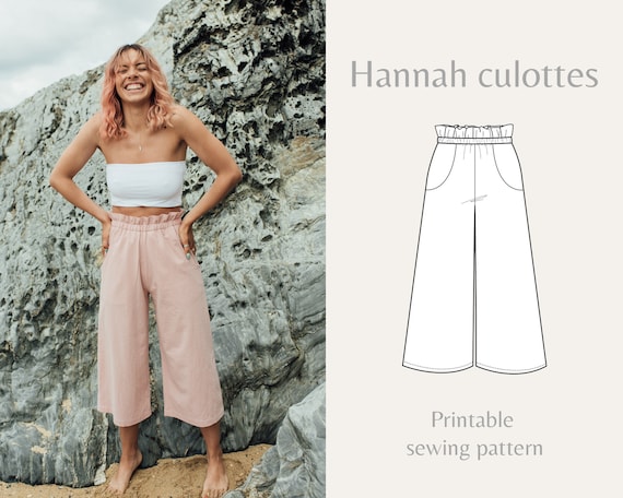 Womens Paperbag Culottes Hannah Culottes PDF Sewing - Etsy