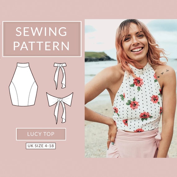 High Neck Crop Top Sewing Pattern NH Patterns Lucy Top UK 