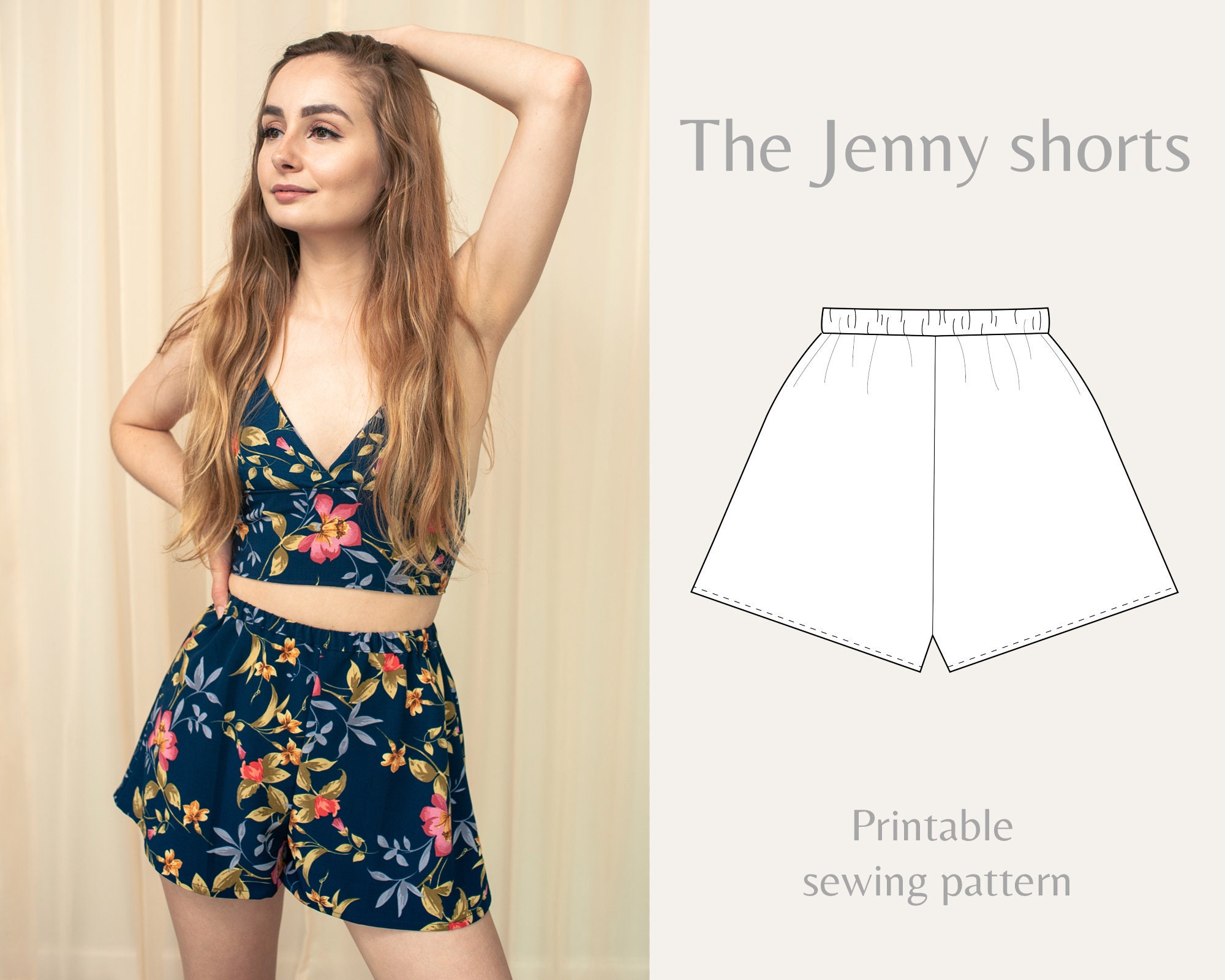 high waisted patterned shorts