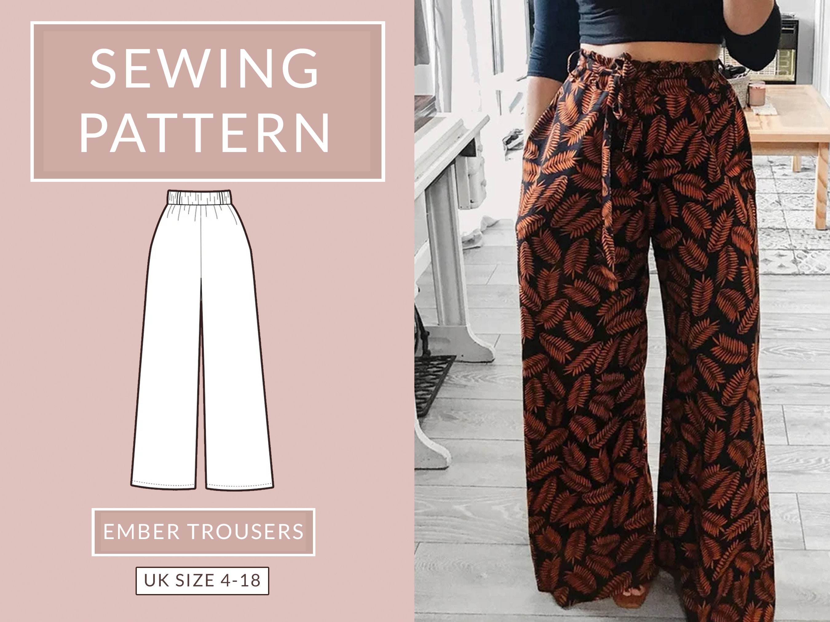 Wide Leg Trousers Sewing Pattern NH Patterns Ember Trousers - Etsy