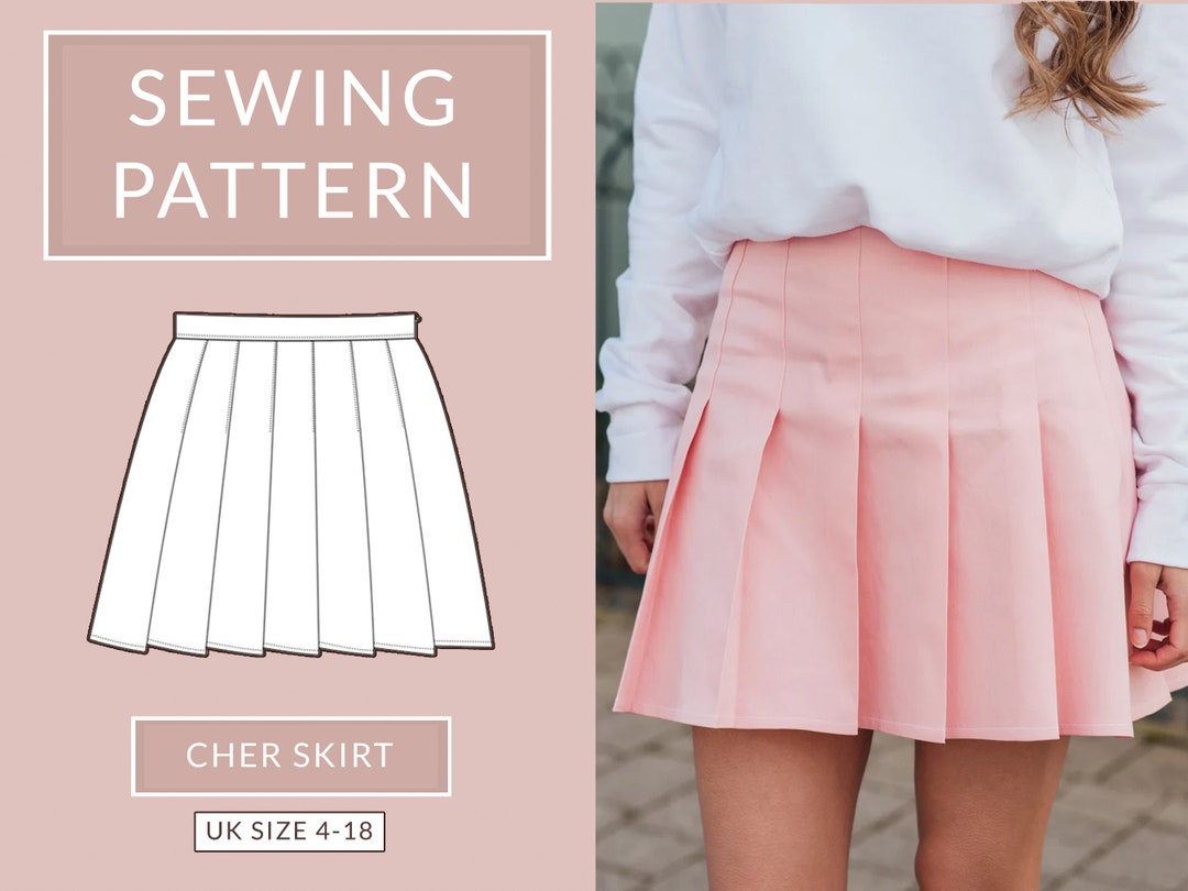 Pleated Tennis Style Skirt Sewing Pattern NH Patterns Cher Etsy UK