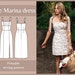 Women's midi & mini dress sewing pattern | Marina dress | Digital/PDF/printable pattern | UK sizes 4-18 (US 0-14) | Instant Download |