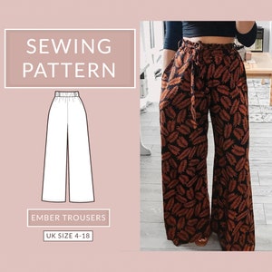 Wide Leg Trousers Sewing Pattern NH Patterns Ember Trousers - Etsy